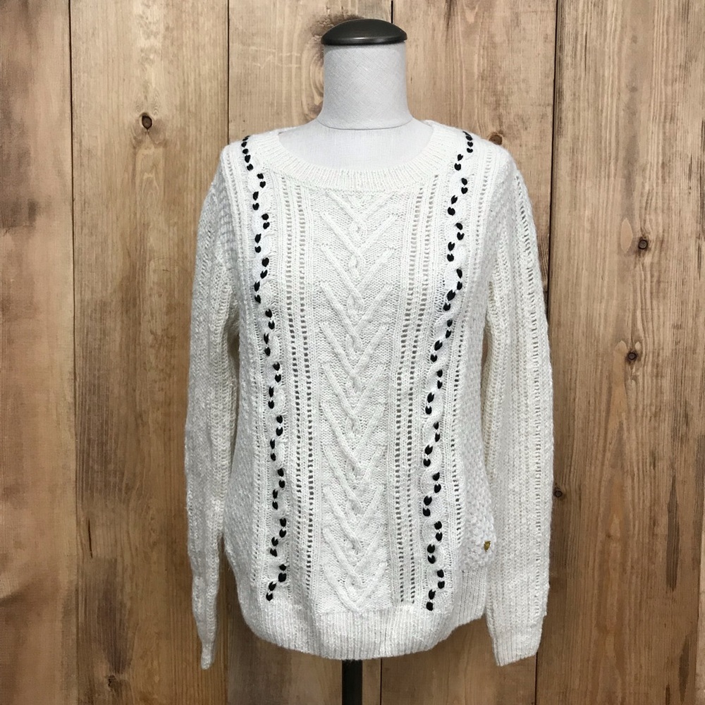 Scotch and Soda cream and black sweater